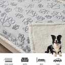 Qeils Dog & Cat Blankets - Waterproof Washable - Sherpa, Plus Plush Reversible, 25"X30", Grey Paw Print