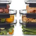 6 Set Quad Lock Airtight Pantry Storage Containers, Leak Proof, BPA Free, (Herbs, Tea, Spices, Coffee, Sugar, and More) 3 Sizes, 2 sets each (No Heat)