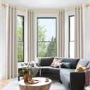Bay Window Curtain Rods, USFOOK Gold Curtain Rods for Bay windows 32 to 86 Inch (Center Rod), 32 to 58 Inch Side Rod for windows, Decorative Drapery Rods with Bling Finials