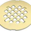 Gold Shower Drain Cover, 4-1/4 Od Snap-in Shower Drain Strainer Round Showers Drains Showers Strainer Grid Easy-to-Install Bath Drains Cover Stainless Steel Replacement Floor Covers