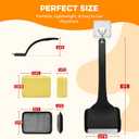 Grill Brush Bristle Free, Grill Brush with 5 Replacement Heads, Grill Cleaner Brush for Outdoor Grill, Cast Iron, Stainless Steel Grates, Grill Scraper Outdoor BBQ Grill, Dad Father Gift, Black