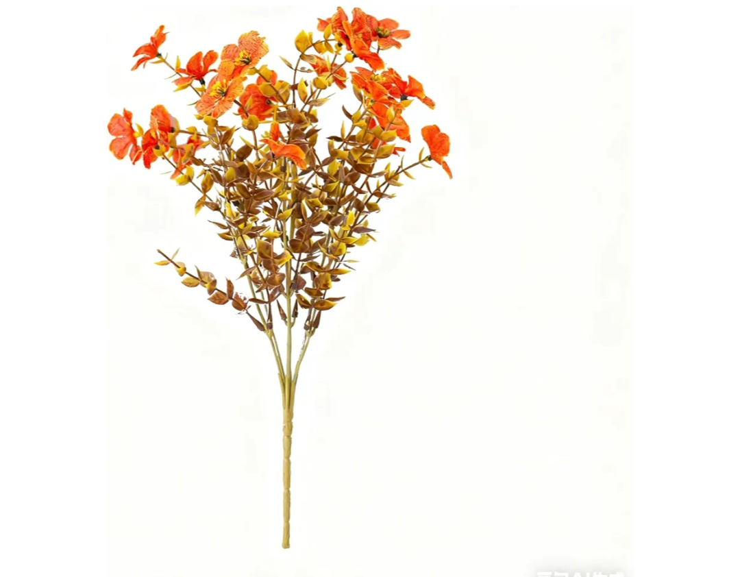 10 Bundles Artificial Flowers for Outdoors,UV Resistant Fake Mums for Front Porch Decor