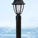 Solus S347-BK Pier Mount Adapter for 3'' Diameter Stub Post, Powder Coated & Non-Corrosive Aluminum, Easy Installation, Mounting Hardware Included, Black