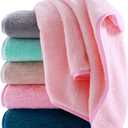 Cosy Family 6 Pack Ultra Soft Microfiber Absorbent Hand Towel, Silk Hemming Towels for Bathroom - Quick Drying - Perfect for Bath, Fitness, Gym, Shower, Hotel, and Spa - 16x28 Inch, Light Color