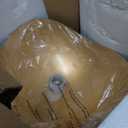 Modern Wave Pendant Light, 11" Black and Gold Dome Shade, LED Ceiling Light Fixture with Globe Bulb, Contemporary Hanging Light for Kitchen, Dining Room, Bedroom (2 Pack)