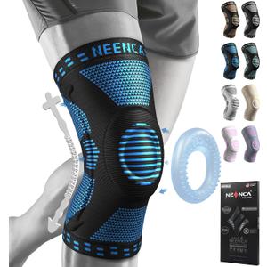 NEENCA Professional Knee Brace for Pain Relief, Medical Knee Support with Patella Pad & Side Stabilizers, Compression Knee Sleeve for Meniscus Tear, ACL, Joint Pain, Runner, Workout (Blue, X-Large) (Blue, XL)