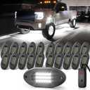Honalia Pure White Rock Lights for Trucks 20 Pods, 6000K White LED Rock Lights Kits with Switch