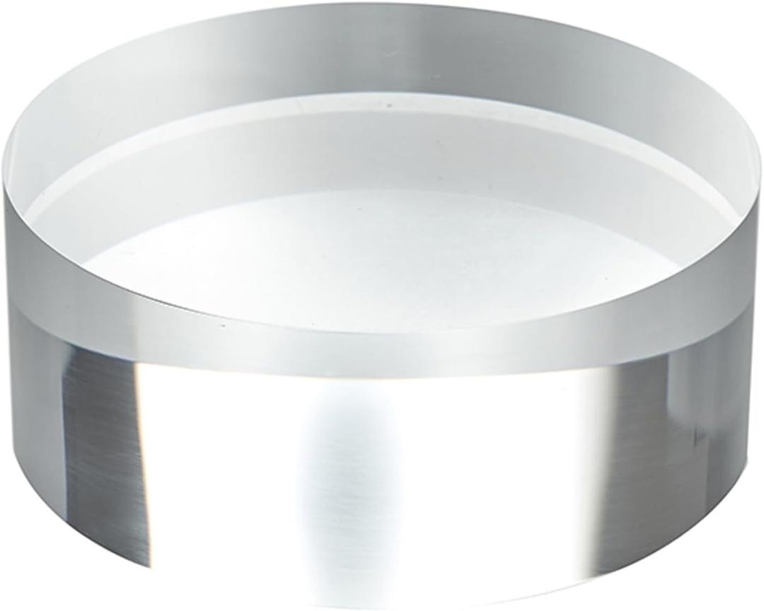 CiaoHER 2in Thickness 4in Diameter Acrylic Disc Display Block Clear Polished Round Pedestal Stand Riser 4" x 2", 1 Pack