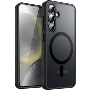 JETech Magnetic Case for Samsung Galaxy S24 5G, Compatible with MagSafe, Translucent Matte Back Shockproof Phone Cover (Black)