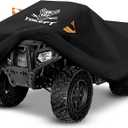 ATV Cover, Waterproof Heavy Duty 4 Wheeler Cover Quad Cover All Season Weather Proof Outdoor UV Protection for 78 Inch Polaris Kawasaki Yamaha Suzuki Honda (Black Large)