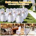 50PCS White Chair Covers, Wrinkle Resistant, Elastic Stretch and Washable, Stretch Polyester Spandex Slipcovers Folding Chair Covers for Party, Wedding, Dining, Banquet, Event