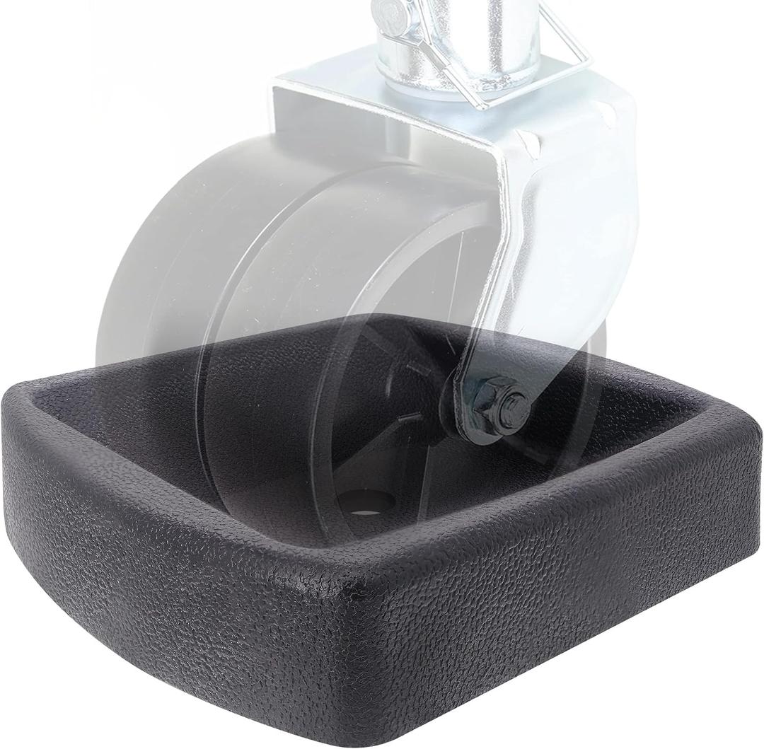 Dual Trailer Swirl Jack Caster Double Wheel Dock Chock Stabilizer