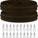 Sawoake 10 Yards Bulk Zipper, (#5) Zippers for Sewing, Brownish Black Nylon Coil Zipper by The Yards, Replacement Sewing Zipper with 20PCS Zipper Sliders for DIY Sewing Craft Bags(#5 Brownish Black)