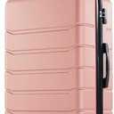 Sweetcrispy Carry on Luggage with Spinner Wheels Lightweight Expandable Hard Shell ABS Suitcase with TSA Lock, Pink, 20 inch
