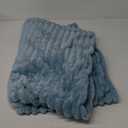 NEWCOSPLAY Super Soft Throw Blanket Blue Premium Silky Flannel Fleece 3D Ribbed Jacquard Lightweight Bed Blanket All Season Use (Blue Ribbed, Throw(50"x60"))