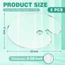 Poola Voidra 2 Pack 17 x 24 Inch Extra Large Transparent Oval Acrylic Palettes, High Transparency, Non-Stick, Easy to Clean, Suitable for Art, Painting, Makeup, and Crafts