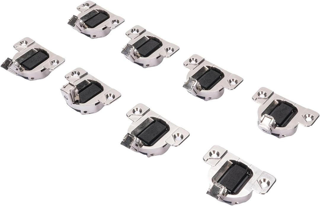 8 Pack Replacement for 110 Degrees Screw On Self Closing Compact 33, Zinc Alloy Cabinet Door Hinges for Open Side Cabinet Hinges