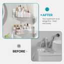 Nieifi Adhesive Wall Shelf, Shower Shelves, Shower Organizer for Bathroom Organization (A-Clear, 2 pieces)