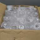 Goodluck 40 PCS Diamond Stemless Plastic Wine Whiskey Glasses, 12 Oz Disposable Cocktail Glasses, Suitable for Weddings, Birthday Parties, Family Gatherings, Bars, Gold Rimmed Cups (Clear and Gold)
