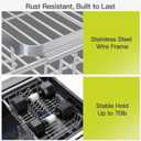 Expandable Stainless Steel Dish Drying Rack Over The Sink For Small Kitchen, Counter Space Saving Compact Metal Plate Drainer Strainer, Adjustable Hanging Inside Sink Rust Proof Wire Dryer Holder