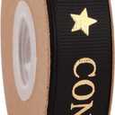 40 Yards Graduation Ribbon Congrats Grad 5/8 Inch Black and Gold Grosgrain Ribbon Use for Gift Wrapping,Graduation Party Decoration (40 Yards Black)