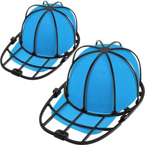 2 Pack Hat Washer Cage for Washing Machine Baseball Cap Washer for Dishwasher, Hat Racks Cleaner Holder for Adults and Kids Ball Hats Cleaning, Black