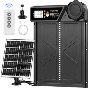Large Size Automatic Chicken Coop Door Solar - Powered Auto Chicken Door Opener, Timer Modes for Safe and Convenient Chicken Keeping with Intelligent Obstacle Sensors, Remote Control, 14.2"H x 10.83"L