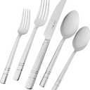 Henckels Madison Square 65-piece Flatware Set,18/10 Stainless Steel, Silver (Clear)