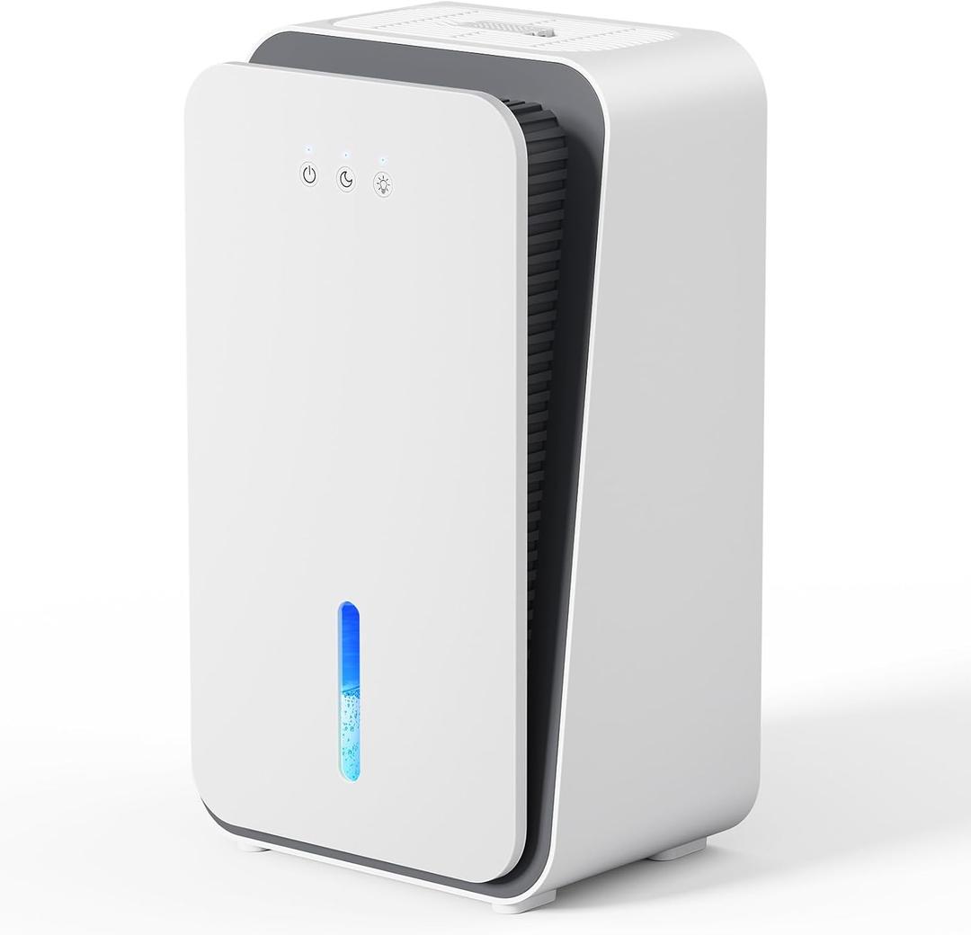 Dehumidifier for Home, Quiet Portable Dehumidifier with Auto Shut Off, 7-Color LED Light for Basement, Bedroom, Bathroom,Snowy