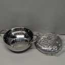 Deep Fryer Pot Japanese Style Tempura 9.4Inch/3.2L Deep Frying Pot With Thermometer 304 Stainless Steel Oil Drip Drainer Rack Lid For Kitchen French Fries Chicken Fish Chips Vegetables Seafood