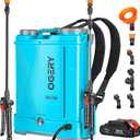 OGERY Battery Powered Backpack Sprayer 4 Gallon, 2.6Ah 21V Battery Electric Pump Sprayer with 6 Nozzles, Telescopic Stainless Steel + Plastic Wand for Lawn Garden Weed Yard Cleaning (Charger Included)