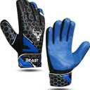 BEAST RAGE Soccer Goalkeeper Gloves for Kids Boys Youth,Soccer Goalie Gloves 4MM Anti-Slip Latex Palm Double Wrist Support,All Weather Football Gloves (Size 5 Suitable for 9-12 Years Old, Blue)