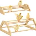 Pawaboo Chick Perch, 2 Pack Wooden Chicken Roosting Bars, Large & Small 2 Sizes Chick Perches Toy for Coop and Brooder, Chicken Roosts and Perches Stand for Chicks Ducklings Quails