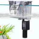 AQQA Quiet 20-30 Gallon Fish Tank Filters - Auto Start Hang on Back Aquarium Filter, 6W/ 8W Adjustable Flow, Deodorization Decontamination Filter System AQ168 (6W 158GPH)