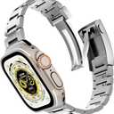 LDFAS Compatible for Apple Watch Ultra 3/2 Band 49mm, Series 10 46mm Titanium Metal[Super Scratch Resistant] Men Watch Strap Compatible for Apple Watch 9/8 45mm Band