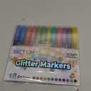 12 Colors Glitter Nail Art Pens Set, 3D Quick-Dry Water-based Ink Glitter Nail Art Markers DIY Manicure Kit for Home Salon Nail Designs, Glitter Pens Markers Nail Polish Pens Dotting Pen Gift for Mom