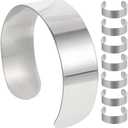 COHEALI Stainless Steel Bracelet Blanks 2.5 Inch Adjustable Cuff Bangles for DIY Jewelry Making Engravable Inner Core Set of 8