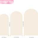 Wokceer Wedding Arch Backdrop Cover (7.2FT, 6.6FT, 6FT) Set of 3 Spandex Fitted Beige Arch Covers Round Top Chiara Arches Covers Stretchy Backdrop for Birthday Party Ceremony Banquet Decor