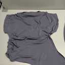 Women's Round Neck Pleated Sleeveless Casual Suit, Sleeveless Crewneck Vest Wide Leg Pantsuit Business Sets with Pocket Dark Gray, XL