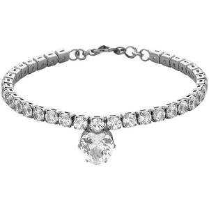 Bling Rhinestones Heart Shaped Cat and Dog Necklace Pet Gem Necklace Cat and Dog Rhinestone Collar Supplies (Silver)