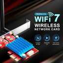 WiFi 7 PCIE Card for Desktop PC,Ultra-Fast 9.3Gbps, Intel BE200, Tri-Band 320MHz,Latest Bluetooth 5.4,Ideal for Gaming Streaming,Windows 10/11 64bit
