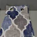 Beauoop 100% Blackout Curtains 55 Inches Long 2 Panels for Bedroom Living Room Blue Grey Moroccan Geo Room Darkening Thermal Insulated Soundproof Grommet Top Window Treatments Drapes, 50x55 Set of 2, Grommet | Blue and Grey