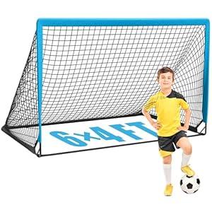 KTRIO 6x4 ft Soccer Goal for Backyard, Portable Soccer Net, Large Foldable Soccer Goals with Carry Bag for Kids Youth Teens Sports