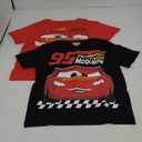 Disney Cars Toy Story Boys Shirts - 2 Pack Lightning McQueen Buzz Lightyear Short Sleeve Boys Tees for Toddler and Little Boy (5-6, Cars Black/Red)