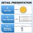 CorkLatta White Shower Curtain Rod 31 to 68 Inch,1 Inch Diameter Adjustable Spring Tension Stainless Steel Telescoping Rod,Easy Install,No Rust