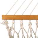Original Pawleys Island Large Oatmeal DuraCord Rope Hammock 13 ft. x 55 in., 2-Person, 450 lb Capacity, Oak Spreader Bar, Zinc-Plated Hardware, Handcrafted in the USA
