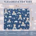 PurpleEssences Reusable Cloth Placemats | Reusable, Eco-Friendly | 15"x13", 2-ply, Thick, Absorbent, Machine Washable | Set of 2 Placemats - Teddy