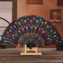 Black Rod Sequin Fan Embroidery Fan Dancing Folding Fan Peacock Fan Gift Folding Fan Fan Wing Chun Fan|30 Pcs