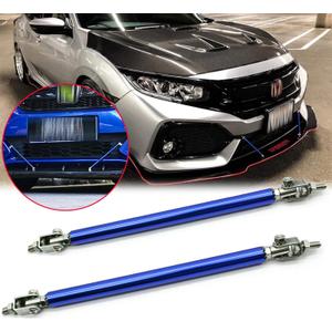 Xotic Tech 2pc Adjustable 10"-13" Front Bumper Lip Splitter Diffuser Strut Rod Tie Bars Compatible with Most Vehicles [Blue] (10"-13", Blue)