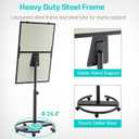Black Mobile Whiteboard on Wheels 36 x 24 Inch-Rolling Magnetic Dry Erase Easel Board with Flipchart Paper Pad-Height Adjustable Standing Board for Meetings, Classes, Training, Workshops